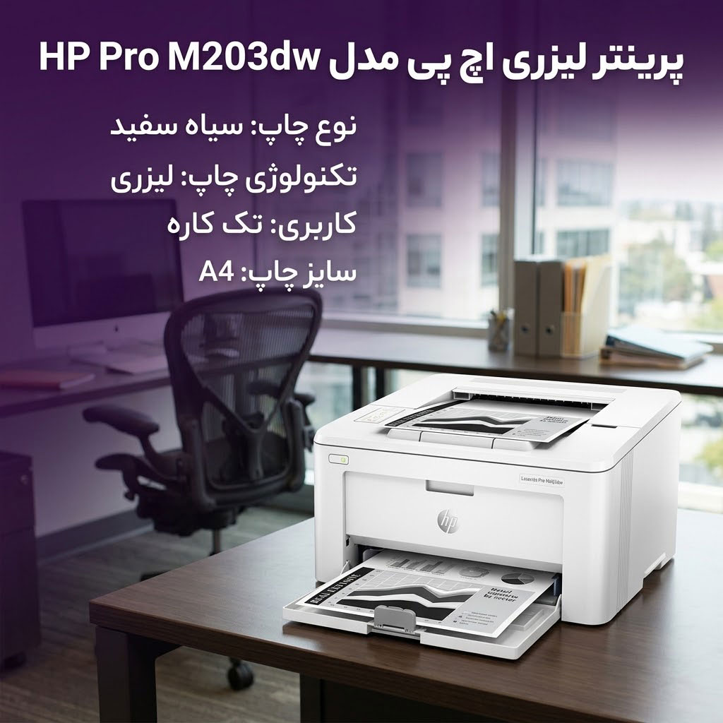 پرینتر لیزری اچ پی مدل HP Pro M203dw