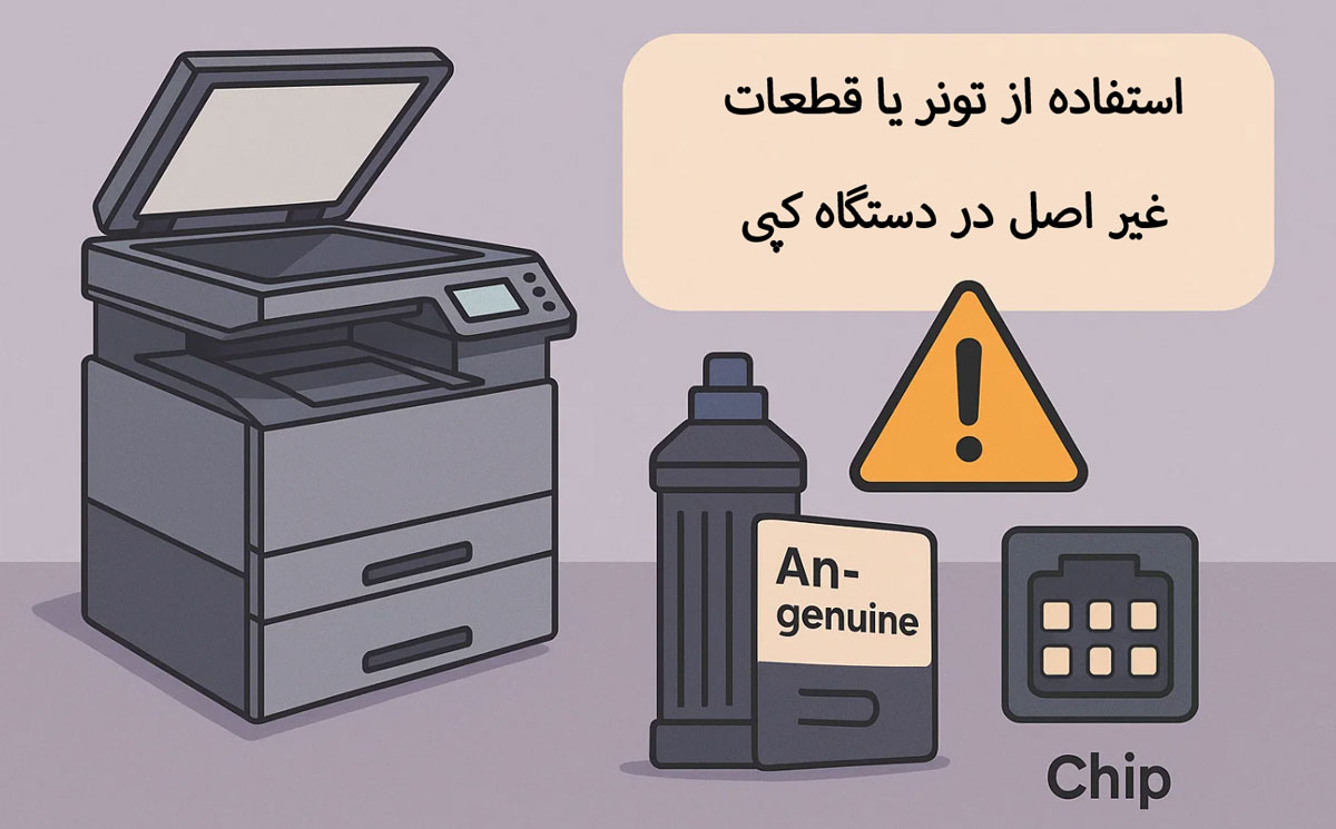 استفاده از تونر یا قطعات غیر اصل