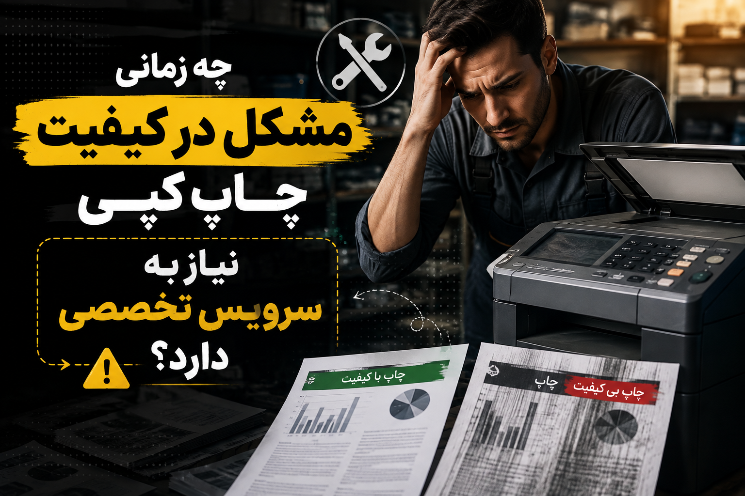 چه زمانی مشکل در کیفیت چاپ کپی نیاز به سرویس تخصصی دارد؟