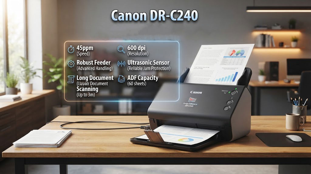Canon DR-C240 چه ویژگیهایی دارد؟